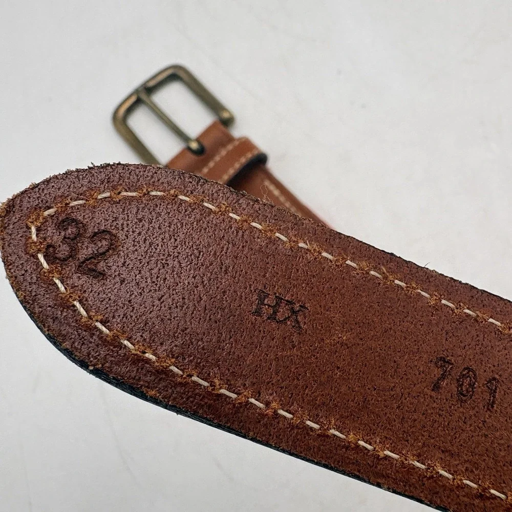 Vintage Tommy Hilfiger Leather Canvas 2-Tone Belt Blue Red USA Mens 32 Surplus